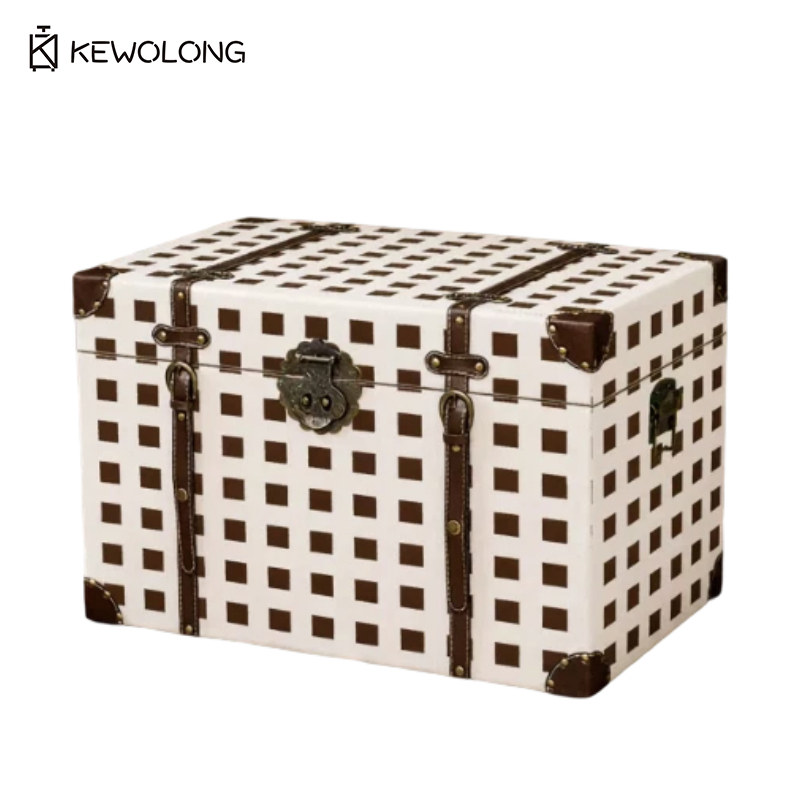Retro Vintage Trunk Suitcase - Boîte de rangement en bois à