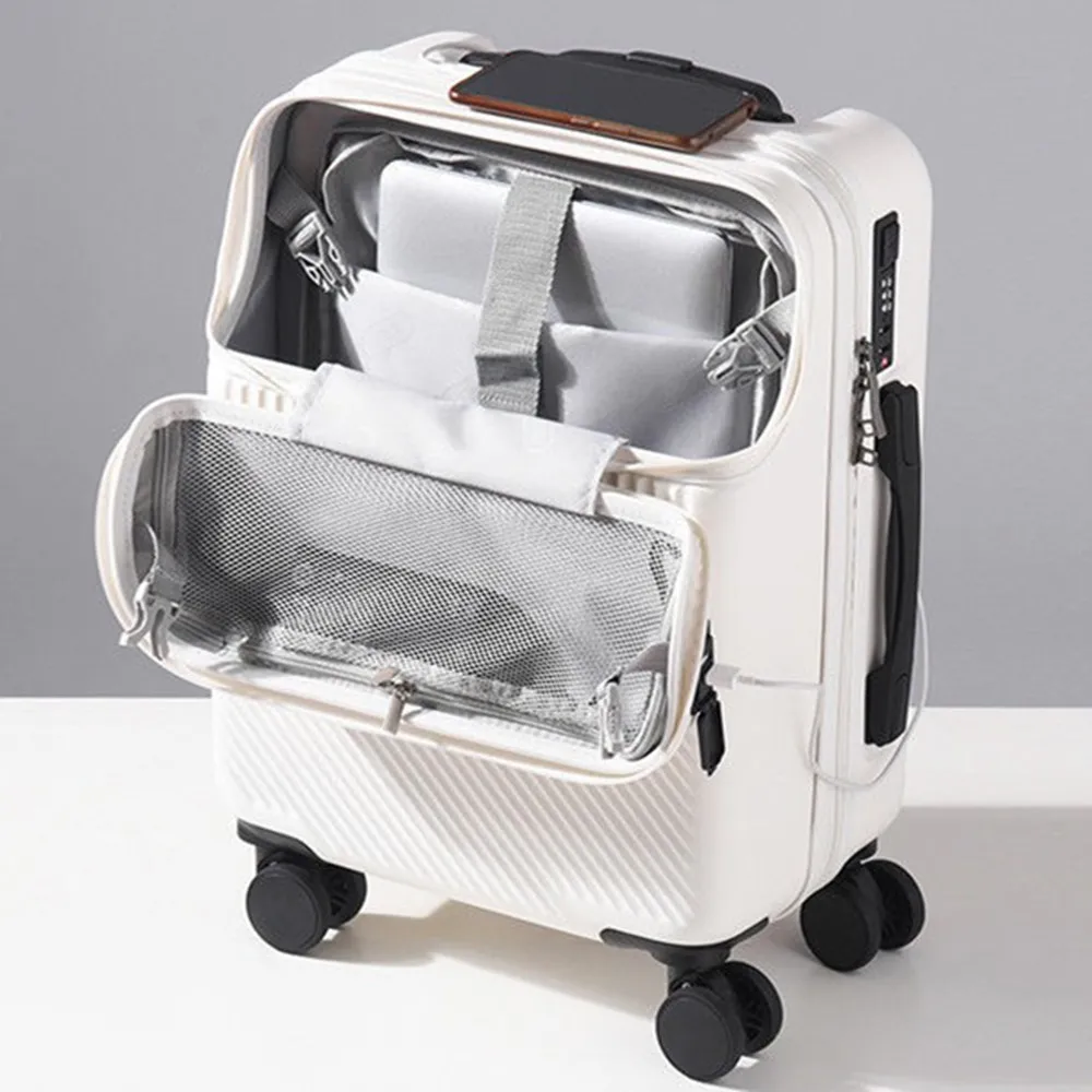 Front Opening Laptop Luggage 24 Inch - Valise à roulettes à ouverture frontale,
