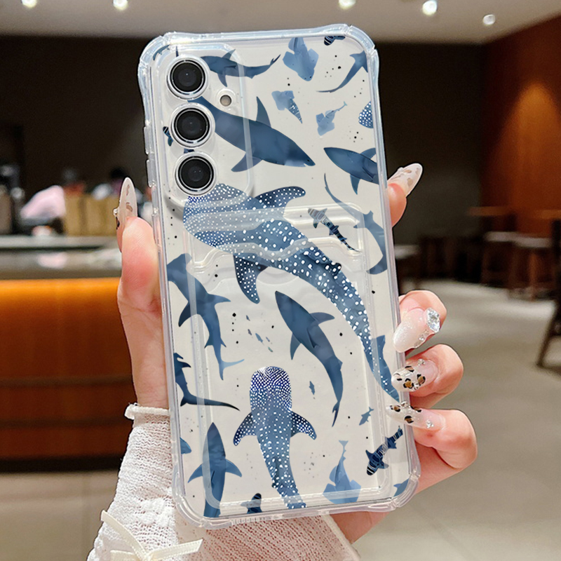 Wallets - Coque de téléphone océan requin baleine,