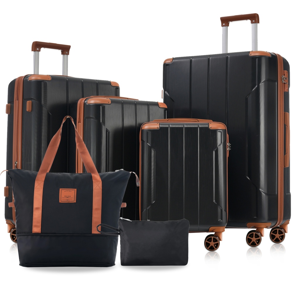 Expandable Hard Shell Luggage Set - Ensemble de valises rigides 6 pièces,