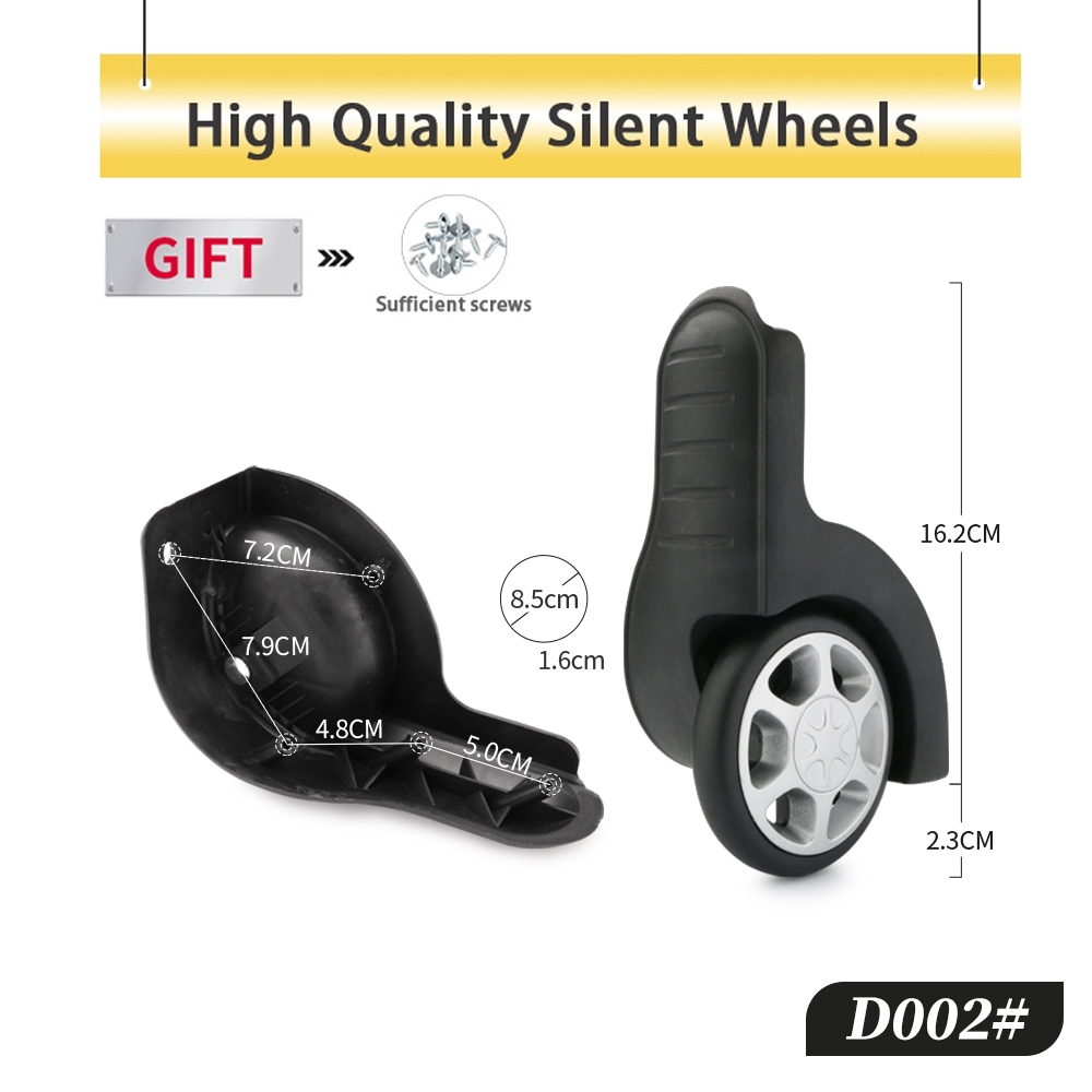 Silent Replacement Luggage Wheels - Roulettes fixes pour bagages, accessoires de