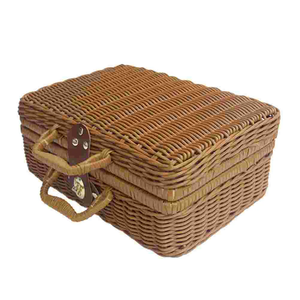 Retro Vintage Trunk Suitcase - Mir de Rangement Vintage en Rotin,