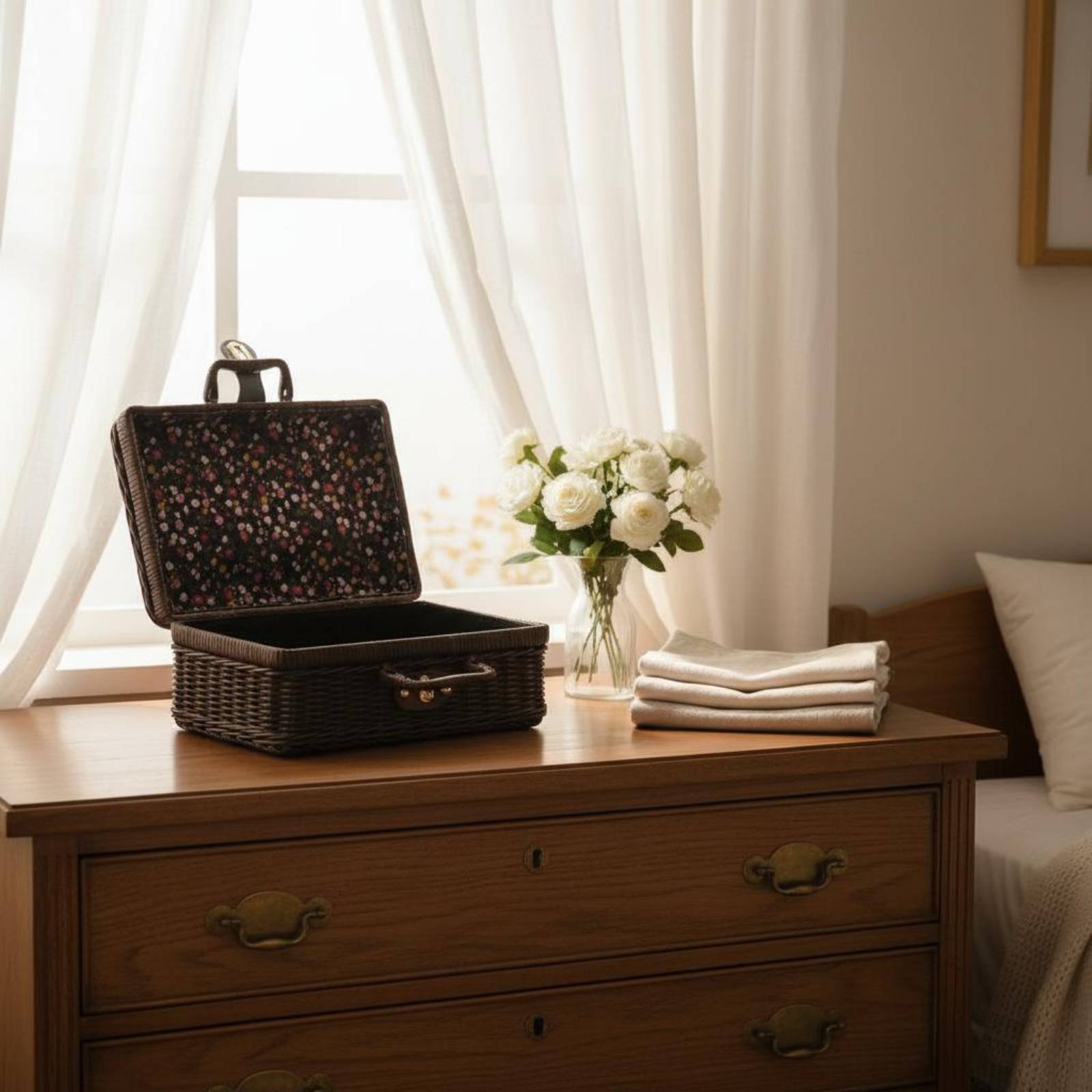 Retro Vintage Trunk Suitcase - Valise au design vintage avec poignée,