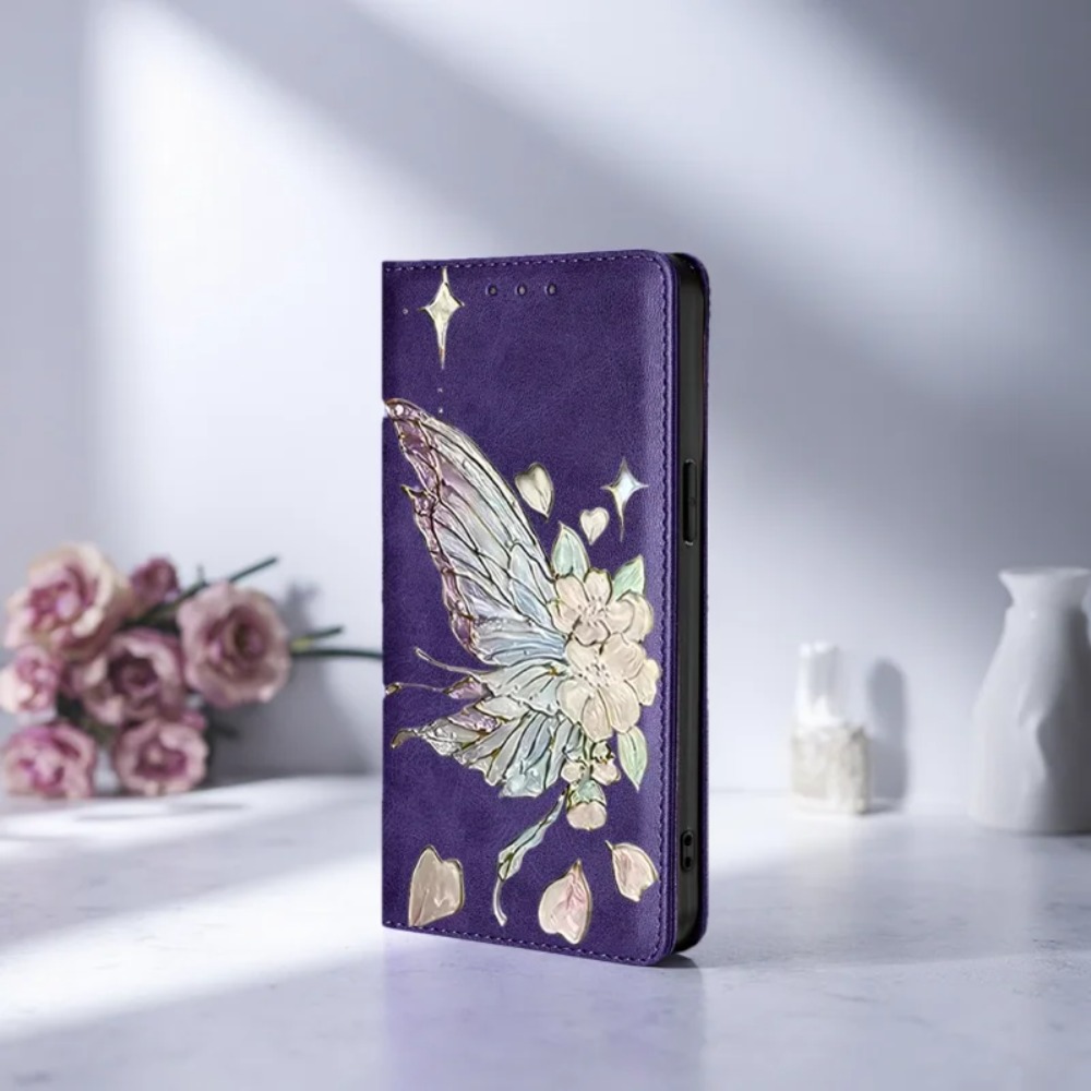 Wallets - Étui portefeuille en cuir magnétique peint