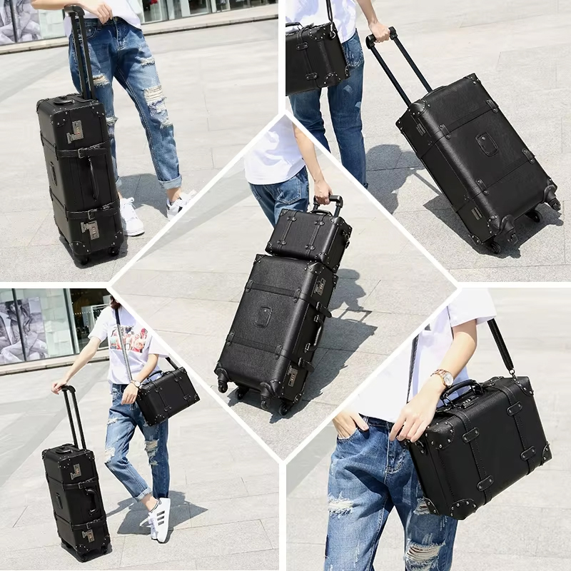 Nouveau rétro bagages roulants - Retro Vintage Trunk Suitcase avis et prix