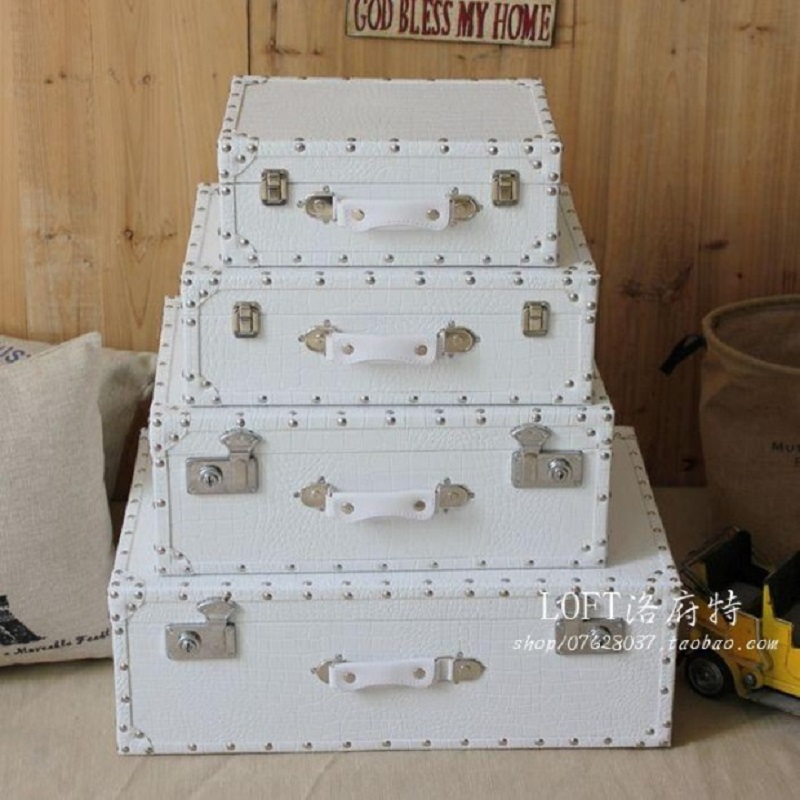 Valise de voyage en cuir motif - Retro Vintage Trunk Suitcase avis et prix
