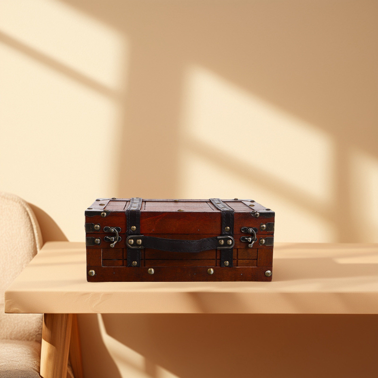Boîte de rangement en bois rét - Retro Vintage Trunk Suitcase avis et prix