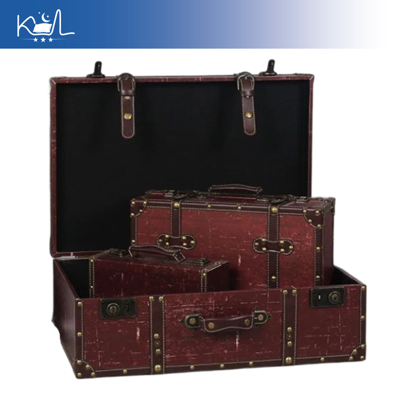 Valise décorative vintage roug - Retro Vintage Trunk Suitcase avis et prix