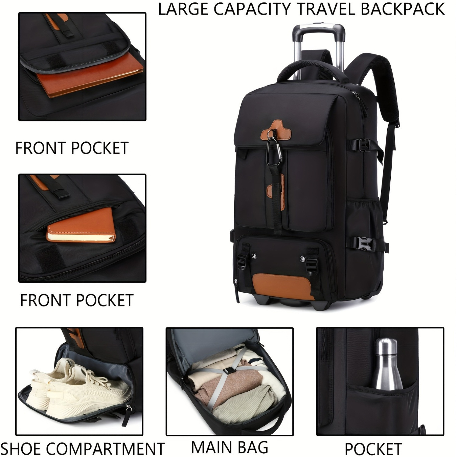 Sac à dos à roulettes grande c - Foldable Rolling Luggage Bag avis et prix