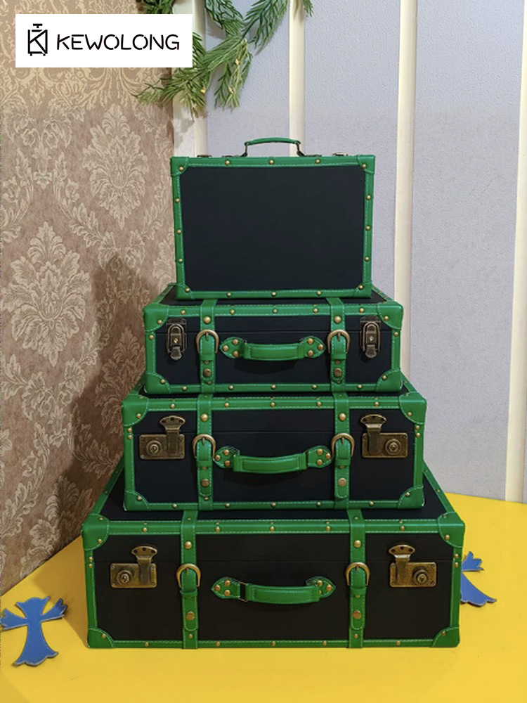 Valise de rangement en cuir vi - Retro Vintage Trunk Suitcase avis et prix